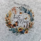 Preview: Filztasche mit beste Mama in einem Blumenkranz und Schmetterlingen bedruckt